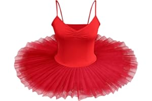 AFAVOM Ballet Leotards for Women Hard Organdy Platter Tutu Professional Swan Lake Ballerina Costume Classic Pancake Skirt