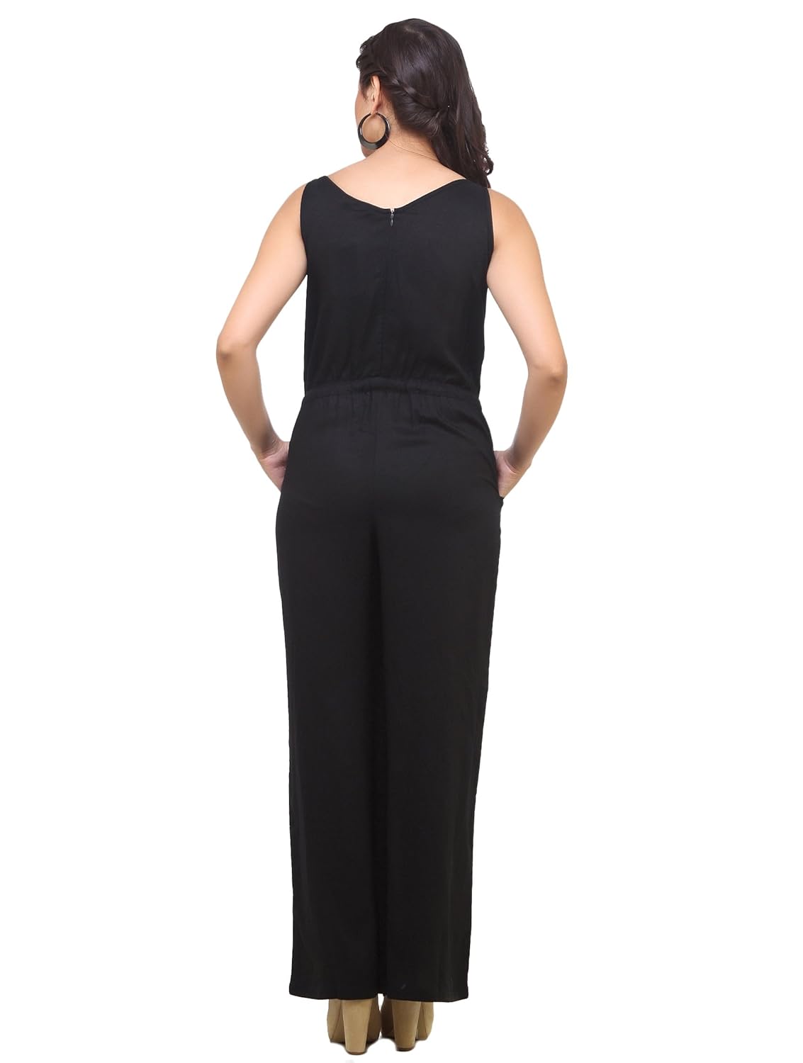 cottinfab black two pocket jumpsuit