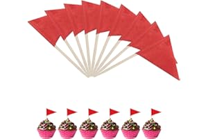 Taicols 100 Mini Toothpick Flags, DIY Decorative Fruit and Cheese Flag, Paper Cupcake Decorations, Mini Snacks, Toothpicks fo
