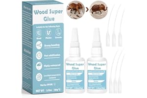 WAN2TLK 60g Wood Glue, Wood Glue Extra Strong for Furniture, Fast Setting, Dries Clear, Wood Adhesive for All Wood, Wooden Fu