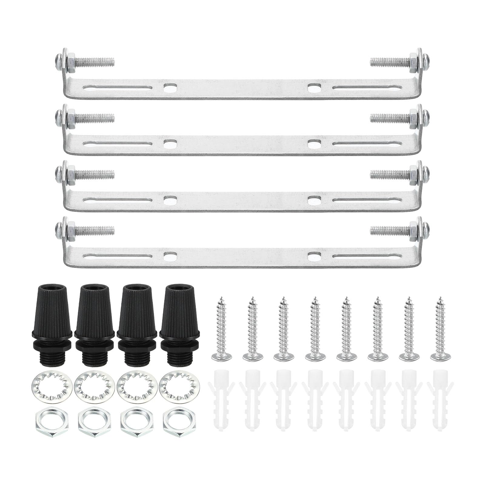 PATIKIL 135mm Ceiling Light Plate Kit, 4 Set Light Fixture Mounting Bracket Plate Steel Crossbar for Home Office Pendant Wall Light, with Screw Washer Nut Kit
