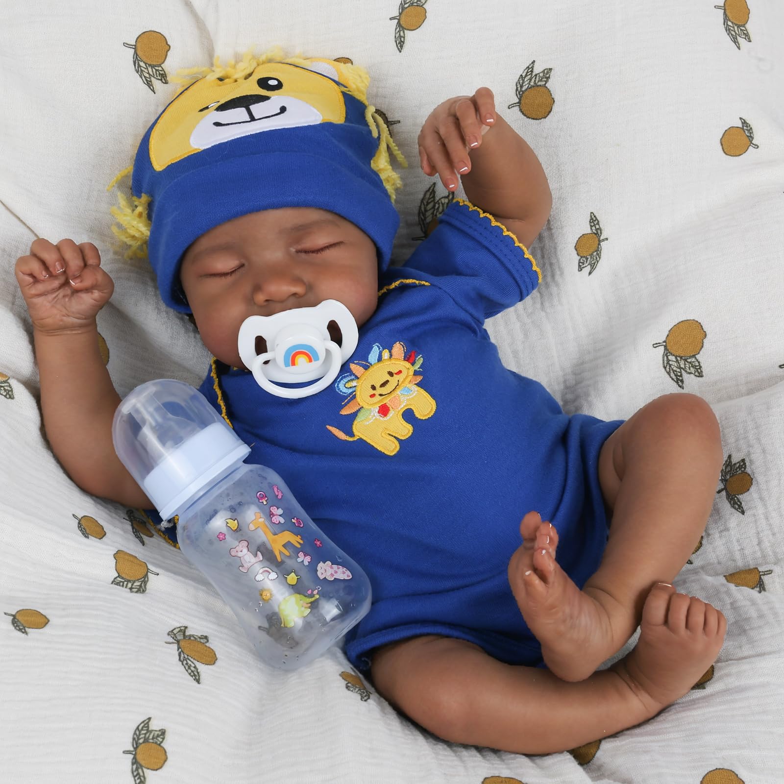 CHAREX Realistic Reborn Baby Dolls Black 18 inch Newborn Baby African  American, Soft Body Real Life Sleeping