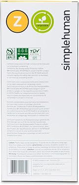 simplehuman Code Z 30 Liner Custom Fit Liner Compostable Dispenser view 2
