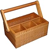 Totally Bamboo Lattice Flatware Caddy with Handle