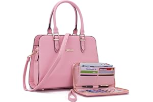 Qiyuer Satchel Purses For Women Top Handle Bag Purse And Wallet Set Work Tote Bags 2pcs