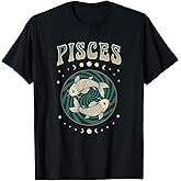 Pisces Vintage Zodiac Fishes Psychedelic Astrology Art T-Shirt