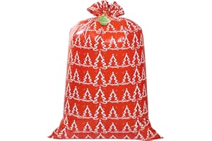 LIYUABU Extra Large Christmas Gift Bags 56"X 36",1 Pcs Oversized Reusable Durable Plastic Jumbo Giant Big Gift Bags with Gift Tag for Christmas Presents Wrapping Goodie Bags Kids Bicycle Bike
