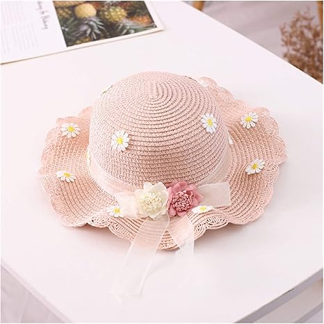 Amazon Co Jp 日よけ帽 夏の子供女の子の帽子プリンセス手作り子供たちの花麦わら帽子ひまわりの女の子旅行ビーチsunhat赤ちゃん写真小道具 女性 Color Pink Hat サイズ Adult ホーム キッチン