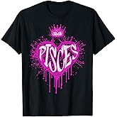 Pisces Graffiti Airbrush Heart Zodiac Sign Astrology Product T-Shirt