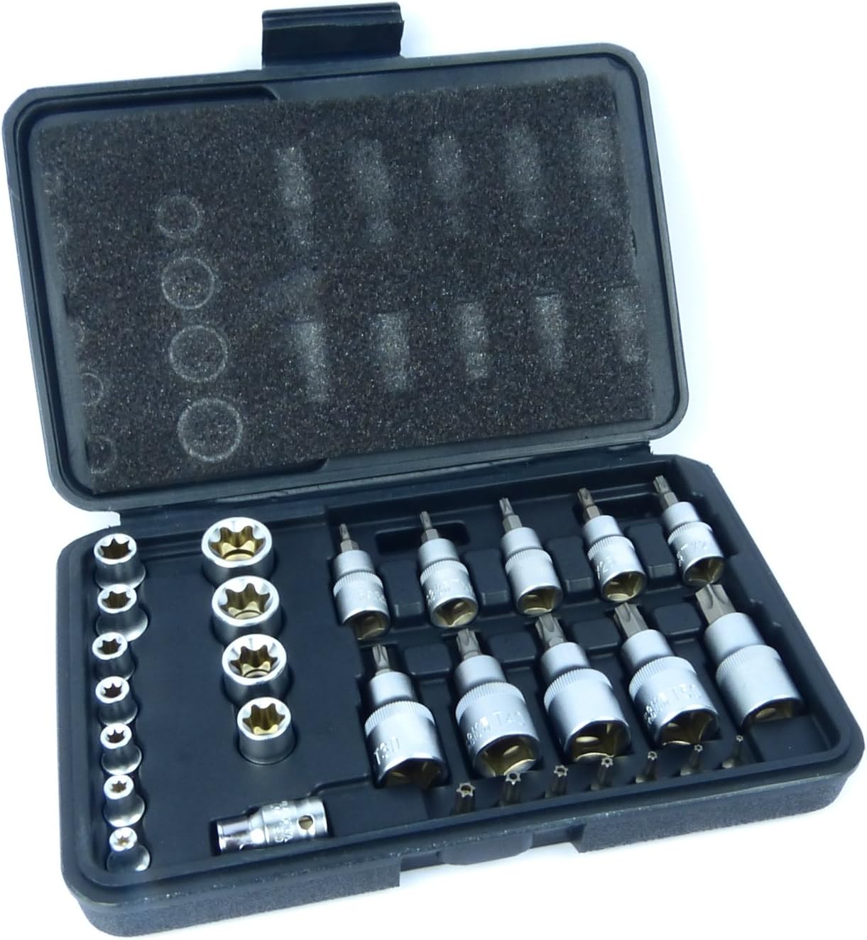 Star Socket and Bit Set 30pc Male and Female Torx Sockets E & T Socket
