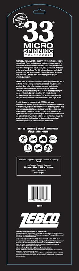 zebco 33 micro telescopic spinning combo