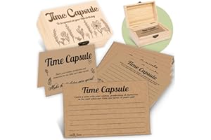DWSIPLYTG Baby Time Capsule Box 1st Birthday, Time Capsule Cards For First Birthday Party Games, 1st Birthday Keepsake Activities, Time Capsule Cards For Guests, Baby Shower Game