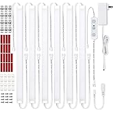 Litever Under Cabinet Lights Plug in, 6 pcs 12 Inches LED Light Strip Bars. Super Bright Dimmable Linkable for Kitchen Counter Above Cabinets Shelf Workbench Desk Closet Lighting. Daylight 5000K