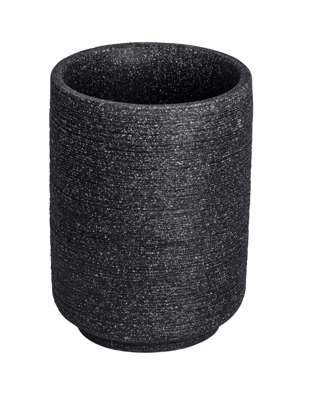 WENKO 22731100 Toothbrush tumbler Goa Neo Anthracite - holder for toothbrush and toothpaste, Polyresin, 7 x 10 x 7 cm, Anthracite