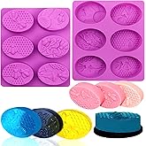 SIQINZONGWA Bee Soap Molds, 2 PCS Bee Silicone Mold Oval Honey Comb Silicone Mold Honeycomb Soap Molds Handmade for Soaps Making, Bath Bomb, Beeswax, Resin