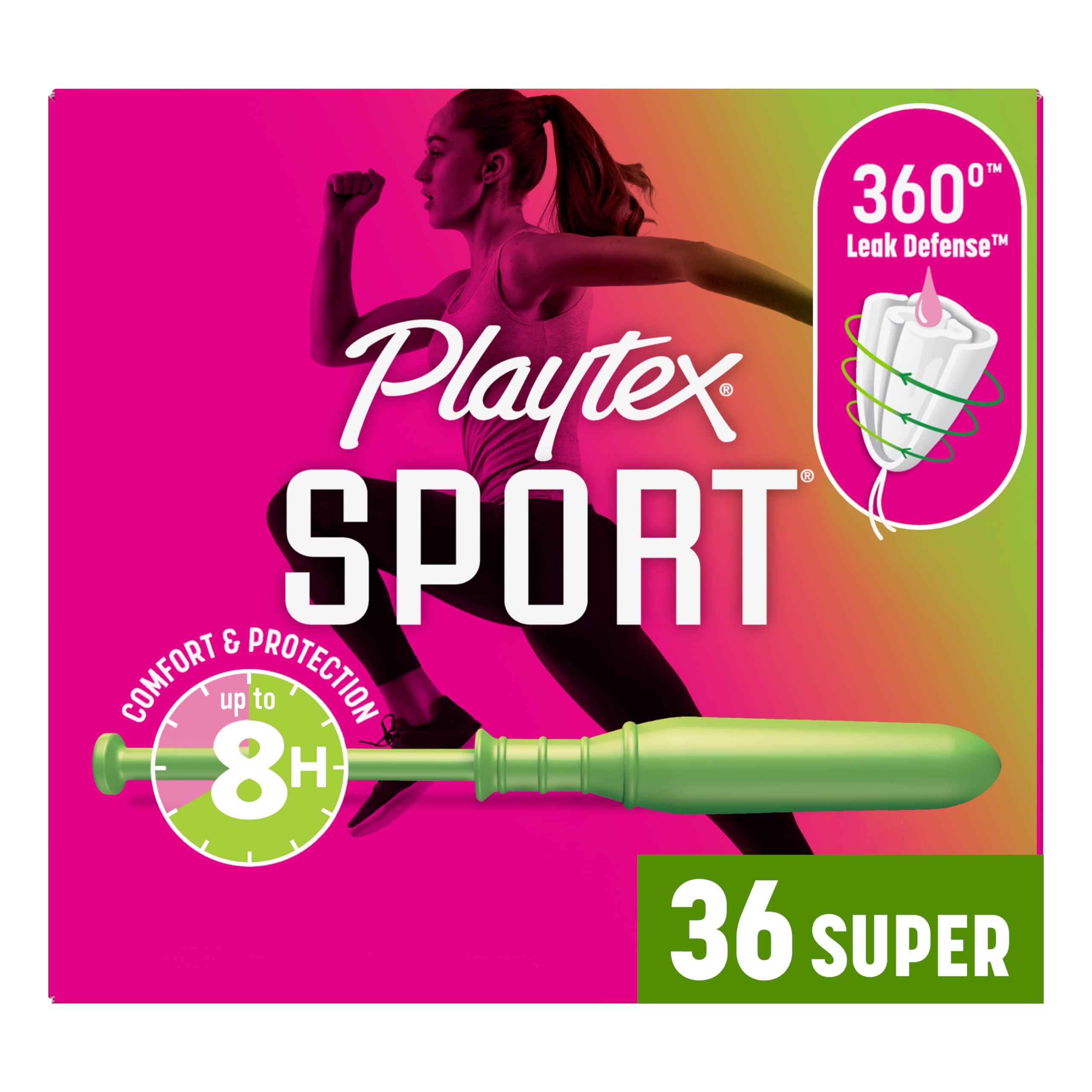 Playtex Sport Tampons, Super Absorbency, Fragrance-Free - 36ct
