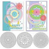 INFUNLY 8PCS Round Frame Cutting Dies for Card Making Circle Flowers Die Cuts Round Layered Background Metal Cutting Dies Rings Decorative Labels Embossing Stencil for DIY Scrapbooking Crafts Supplies