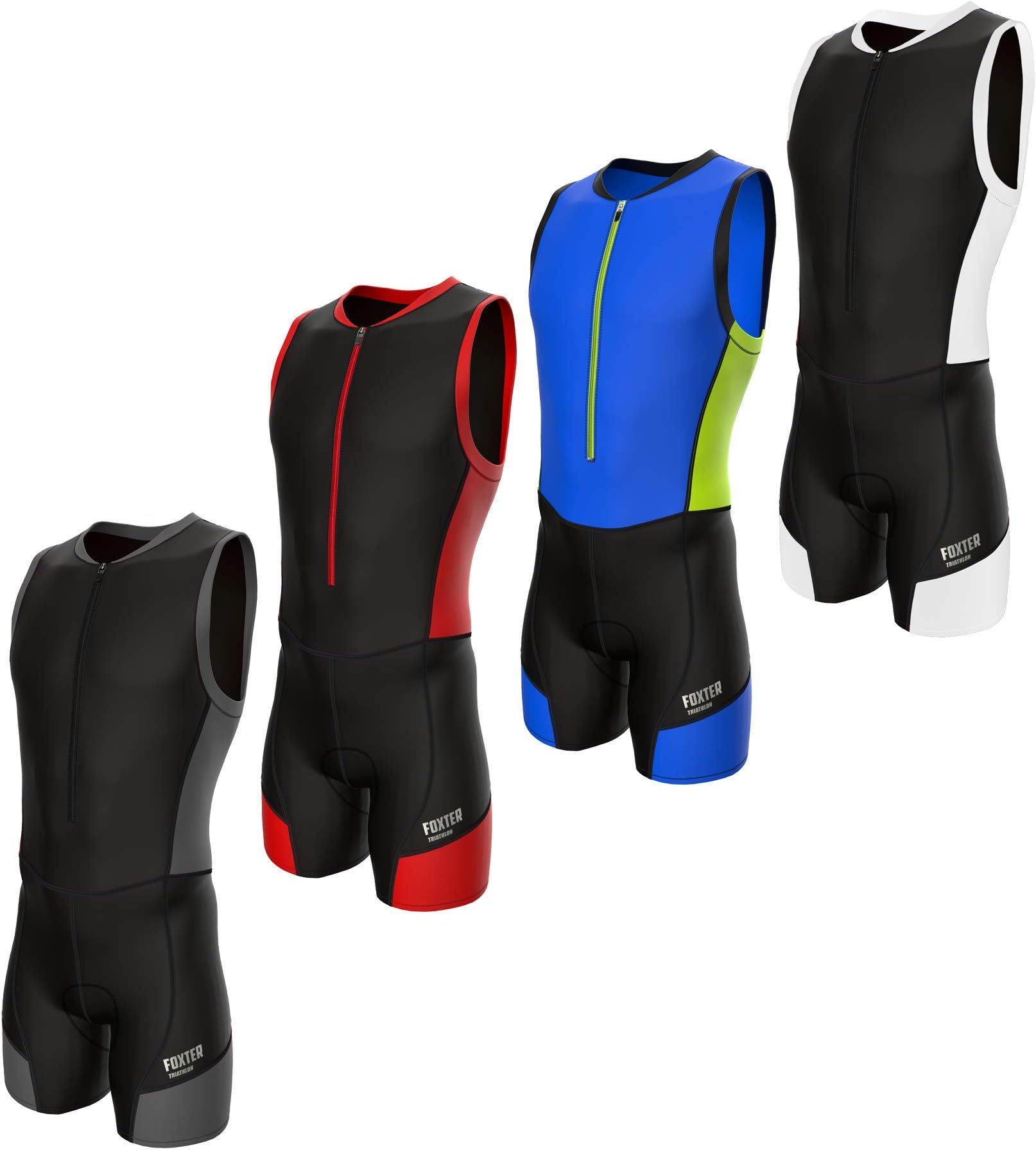 Foxter Active Men Triathlon Suit Tri Racing Suit Swimming Running Cycling Suit