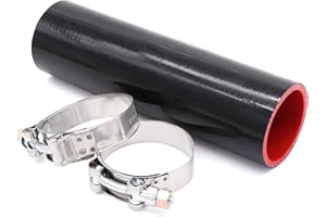 Fuzbaxy 2" ID Straight Silicone Hose Coupler, High Temp 4-Ply Reinforced with Stainless Steel T-Bolt Clamp