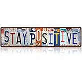 Vintage Stay Positive Wall Decor Street Signs Home Bar Coffee Metal Tin Signs 16 x 4 Inches