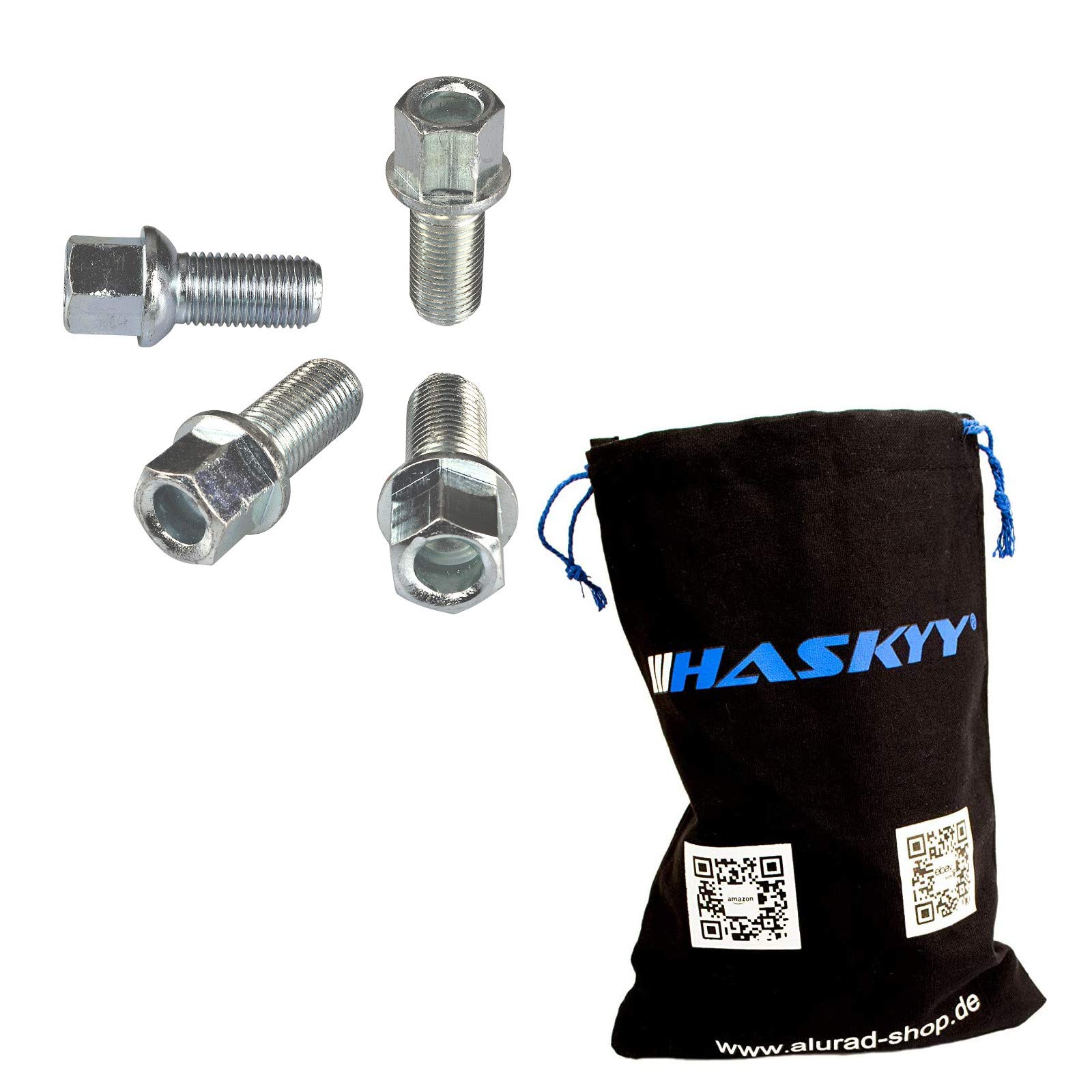 20 wheel bolts, Volkswagen VW Golf 4 5 6 7 Variant Passat Scirocco Jetta Polo // Audi A1 A2 A3 A4 A5 A6 A7 A8 // Seat Leon Ibiza Toledo Altea Exeo // Skoda Fabia Octavia Oktavia Superb Yeti Roomster