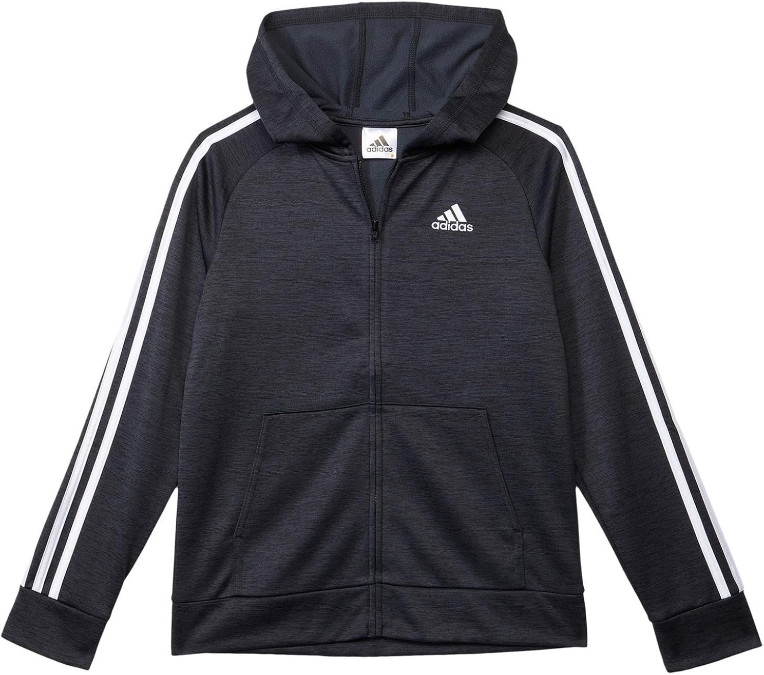 adidas boys Zip Front Fleece Indicator Hooded Jacket: Clothing