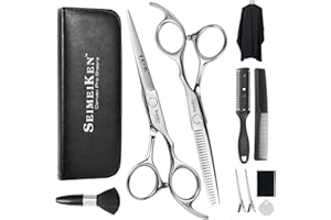 Hair Cutting Scissors Kit – 10PCS Professional Hair Shears Set - 6.0 Inch Haircut Scissors - Hairdressing Shears for Salon & 