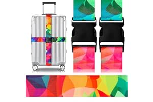 Gutsdoor Luggage Straps for Suitcases Adjustable Travel Belt, Connector Holds Suitcase Bright Colorful Identifiers Travel Bag