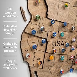 ENJOY THE WOOD 3D Wood World Map Wall Art Large
