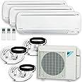 DAIKIN (3 Zone) 3MXS Air Conditioner Heat Pump + Maxwell 15 ft. Installation Kit + Wall Bracket (12000 + 12000 + 12000 BTU)