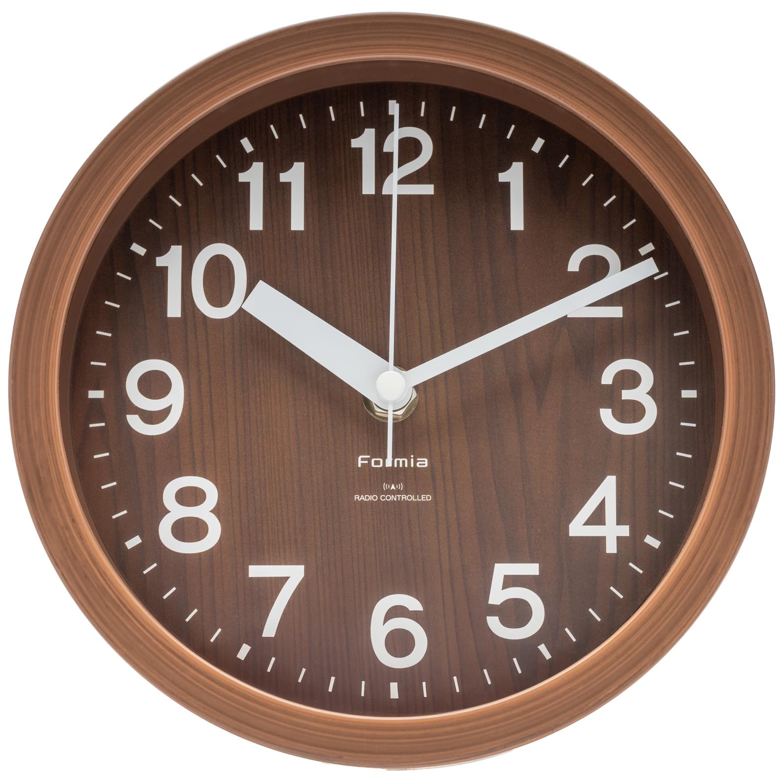 Formia(フォルミア) 電波時計 掛け時計 インテリア掛時計 デザイン 夜間秒針停止 ポップ 置き掛け兼用 アナログ 保土ヶ谷電子販売 ブラウン HIC-007RC-BR商品画像