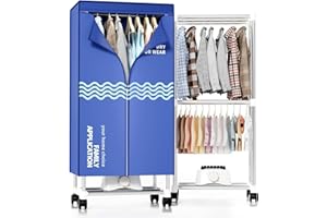 KISEELY Clothes Dryer, Portable Drying Machine with Timer, 60inch Laundry Drying Wardrobe with Large Capacity, Electric Dryer/Rack for Home | Appartments (Blue ZU1)