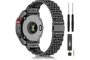 ZPJPPLX 22mm Metal Watch Bands for Garmin Fenix 7 Pro/7/6 Pro/6,Stainless Steel Quickfit Strap for Fenix 5 Plus/5/Forerunner 965/955/945/935/Descent G1/Approach S62/Quatix5