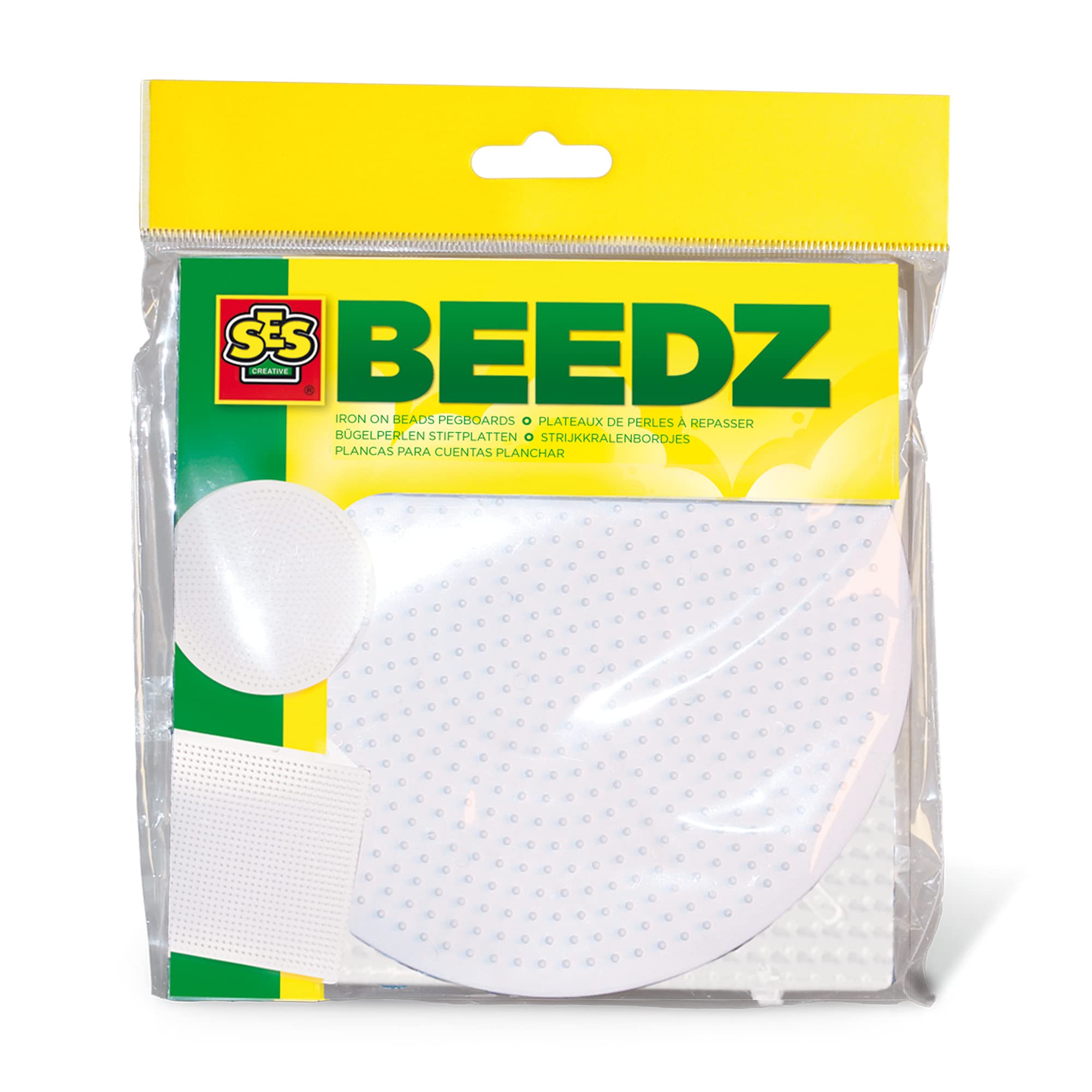 SES Creative 00781 - Iron On Beads Pegboards, 2 Pack, Round and Square