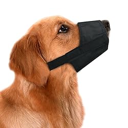 Alfto Dog Muzzles Suit ,Adjustable Dog Mouth Cover Anti-biting Barking Muzzles for Small Medium Large Extra Dog ,Dog Muzzle Mesh Mask 1set(5pcs/set),Black