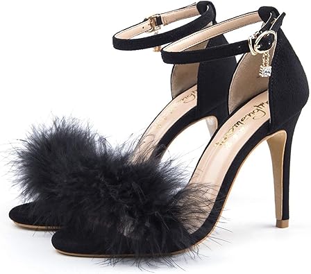 feather sandals heels