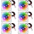 AEDIKO 6pcs 4010 Fan 3D Printer Fan DC 24V Mini Brushless Cooling Fan 40x40x10mm Hydraulic Bearing Fan RGB LED with 2 Pin Terminal for 3D Printer, DVR, PC,CPU