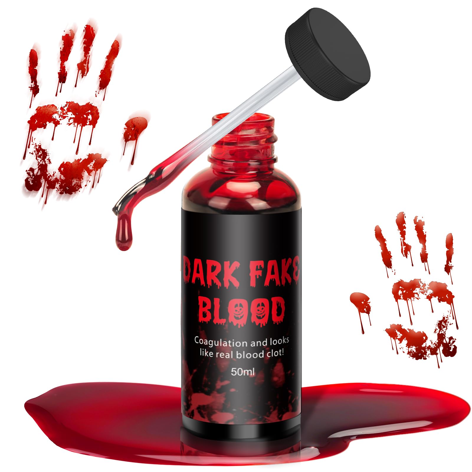 Photo 1 of Halloween 50ml Fake Blood Washable, Special Effect Makeup Vampire Accessories, Cosplay for Zombie and Costume, Fake Blood Makeup Imitates Bleeding Wounds