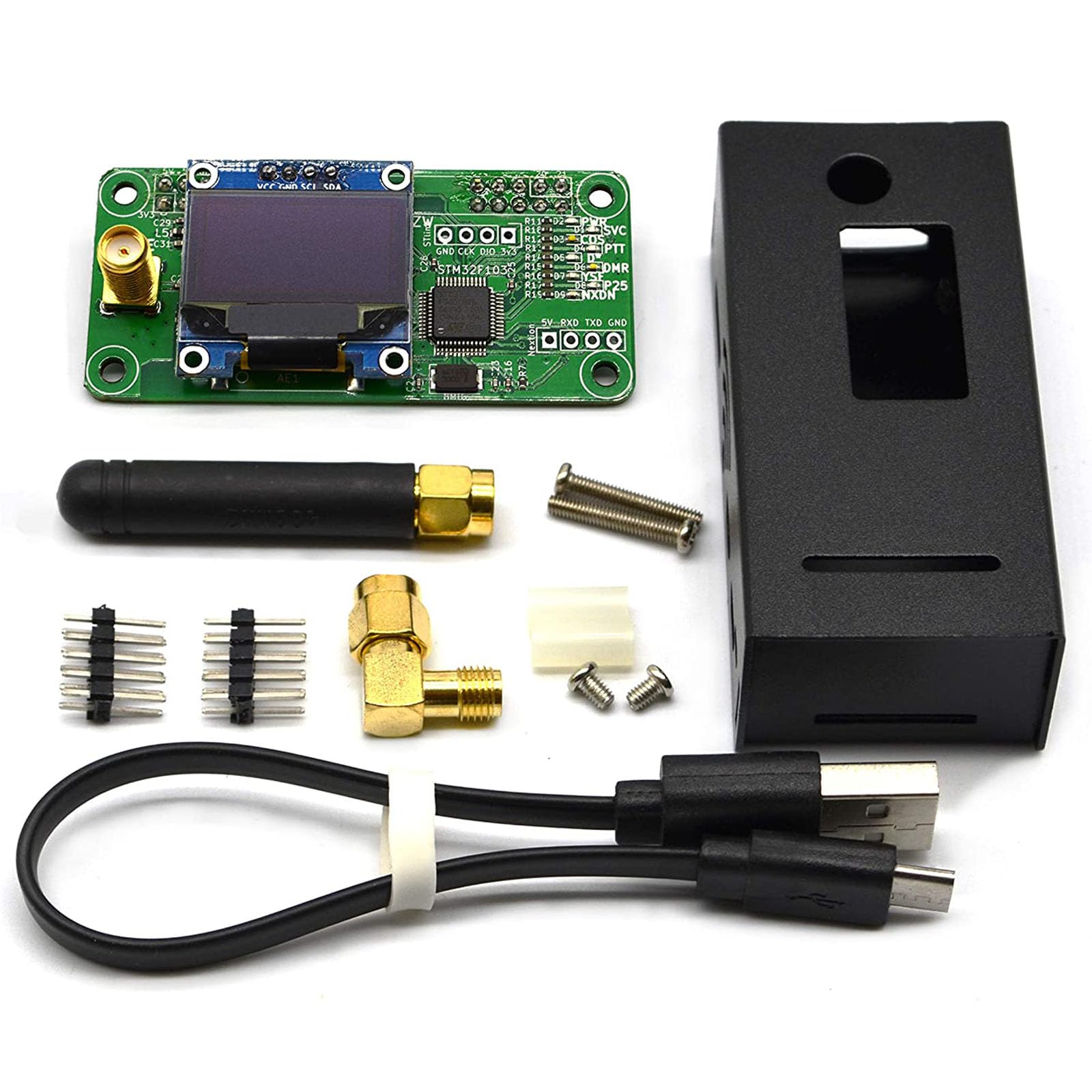 AURSINC MMDVM Hotspot Board + Antenna + OLED Display Aluminium Case Support UHF C4FM YSF NXDN DSTAR P25 DMR Fully Assembled and Tested (Raspberry pi not Included)