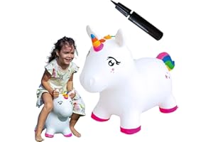 GERARDO'S Ride-On Unicorn | Kids Bouncy Animal Hopper | Toys for Toddler Girls & Boys | Inflatable Unicorn Includes Birth Certificate & Hand Pump