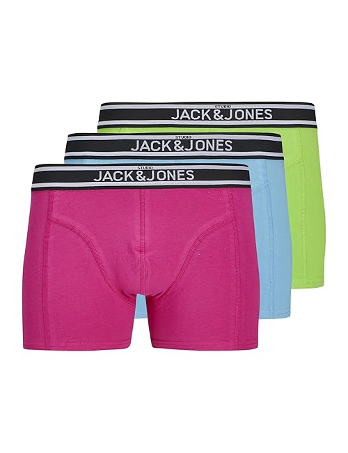 JACK & JONES Men's Jacrave Solid Trunks 3 Pack, Jasmine Green, M (Pack of 3)