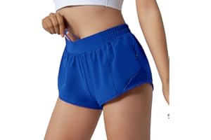 Aurefin Running Shorts for Women,Quick Dry Athletic Sports Shorts Lightweight Active Workout Gym Shorts with Zip Pocket