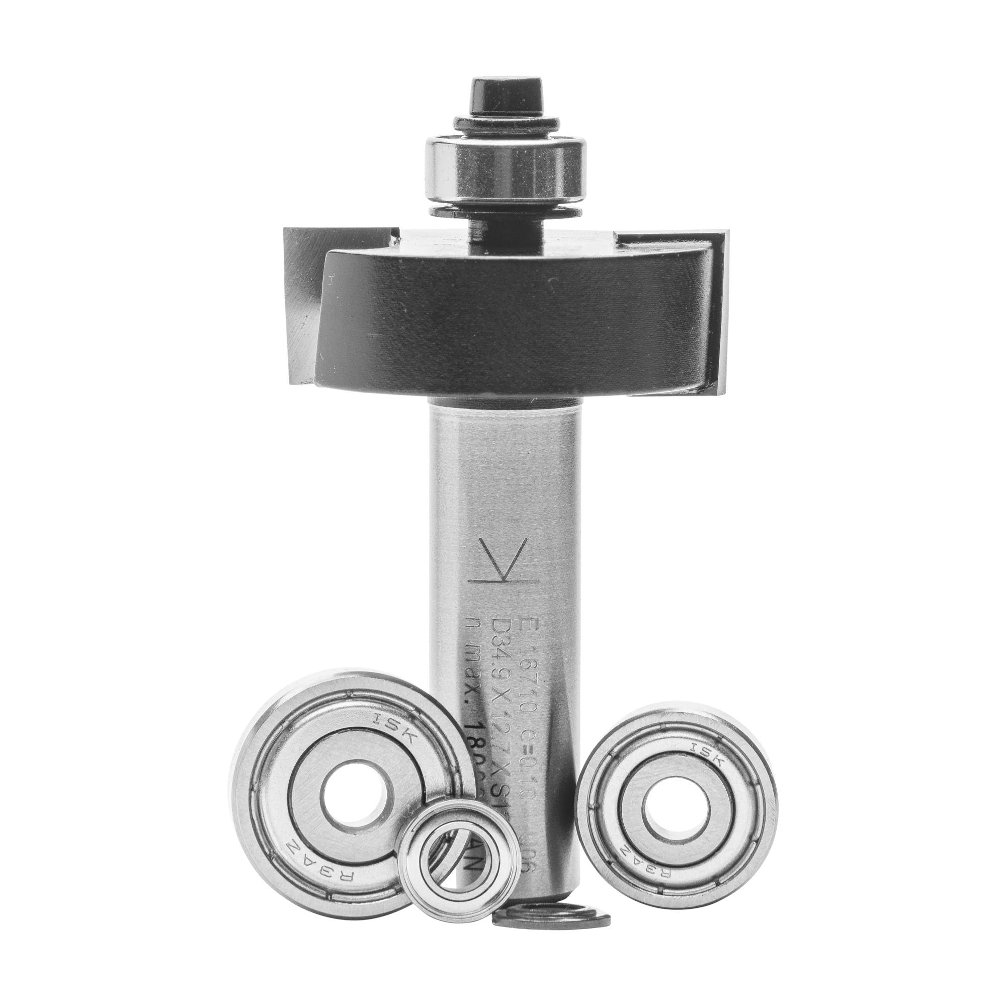 ENT 16710 Rebate Cutter Set tungsten carbide TC, Shank (S) 12 mm, Diameter (D) 34,9 mm, NL 12,7 mm, SL 40 mm, with Ball Bearing