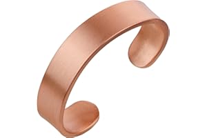 DEMMEX 3mm Thick Copper Bracelet for Men & Women – 100% Pure Solid Turkish Copper Cuff Bangle, Heavy-Gauge & Uncoated, Non-Magnetic – 1/8" Thickness, Thickest of Its Kind
