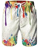 RAISEVERN para Hombre Pintura Pantalones elásticos Formación Harem del Basculado