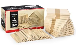 Magicfly 1000pcs Popsicle Sticks, Natural Wooden Food Grade Craft Sticks, 4-1/2 Inch Great Bulk Ice Cream Sticks for Craft Project, Home Decoration
