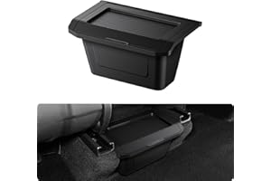 BASENOR 2026 2025 Tesla Model Y Juniper Rear Center Console Organizer, TPE Dustproof Trash Can with Anti-Slip Lid Garbage Bin
