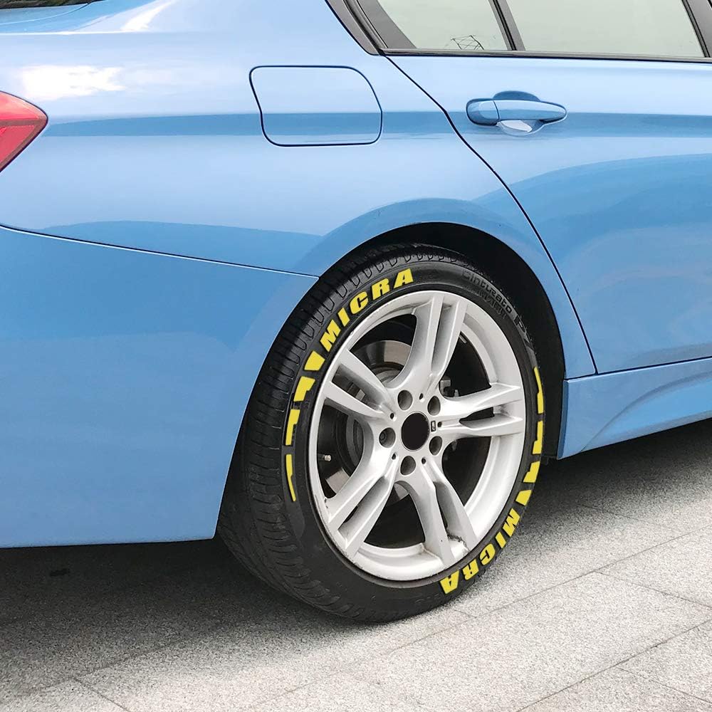 Amazon Taydmeo 車のタイヤホイール文字ステッカー 日産マイクラ 3dゴム自動タイヤ文字ホイールdiyデカールロゴ ステッカー デカール 車 バイク