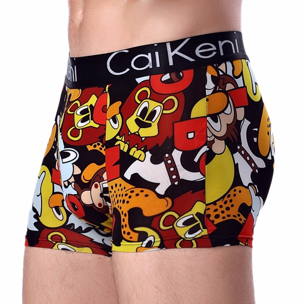 CAIKENI Men\'s Underwear Sexy Modern Ice Silk Underpants Comfort Fitting Trunk