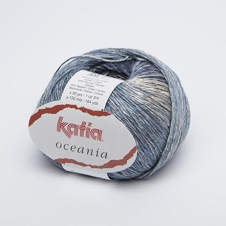Katia Oceania Fb. 65 - azur, Leinengarn zum Stricken und Häkeln mit Baumwolle und Viscose, Sommergarn in modischer Waschung